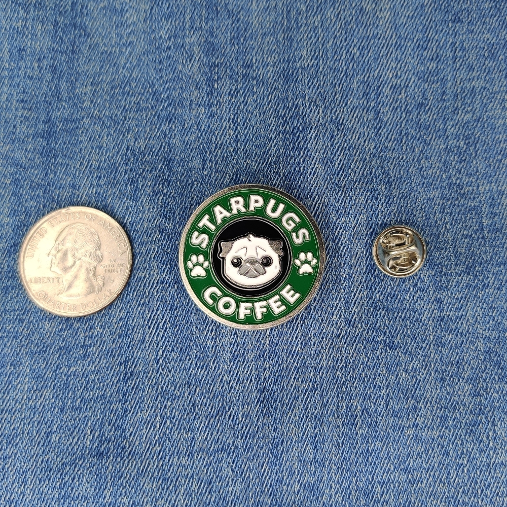 2/$20 StarPugs Coffee Starbucks Themed Enamel Pin - Picture 3 of 5